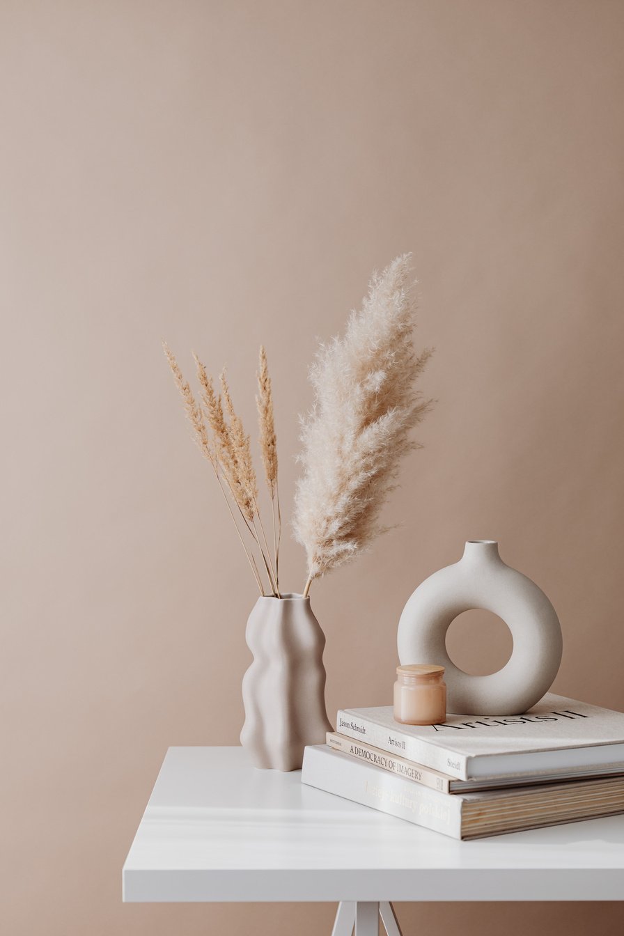 Books and a Vase on the Table